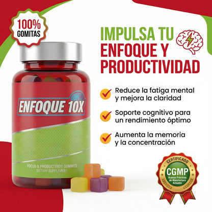 Enfoque 10X gomitas para mejorar tu enfoque y productividad