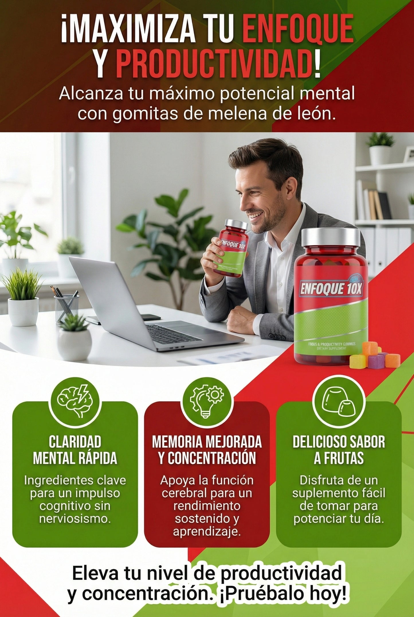 Enfoque 10X gomitas para mejorar tu enfoque y productividad